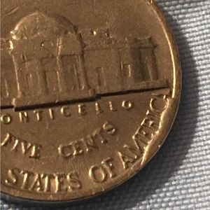 Rare 1987 P Error Jefferson Nickel/Cud/High Mint Mark